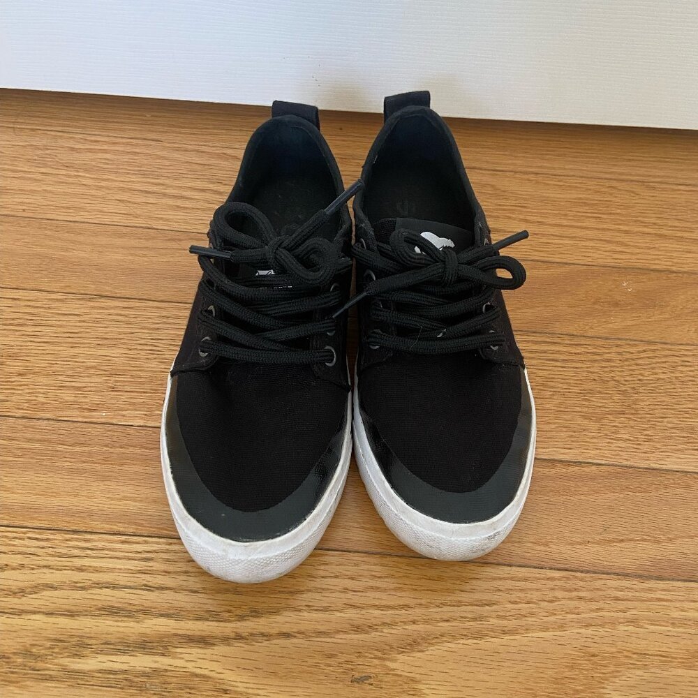 Sorel Black Canvas Casual Sneakers Women's 7 Athletic Athleisure City Streetwear